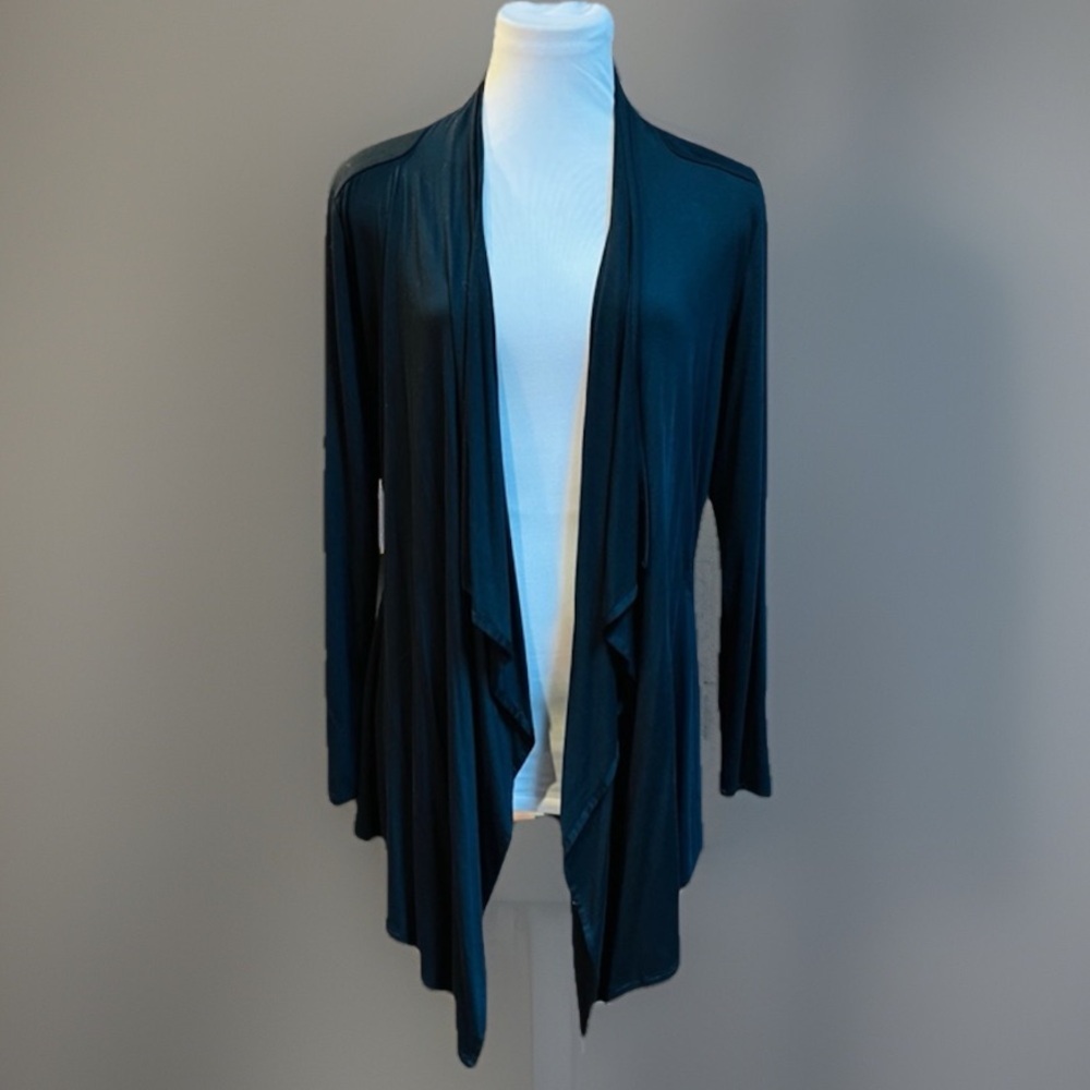 Elegant Black Sonoma tapered loungewear, thin cardigan, jacket, size medium